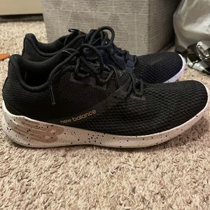 New Balance Cush+ District V1 running shoe: black with rose gold detail